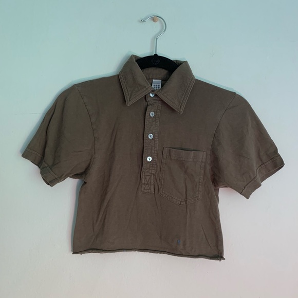 American Apparel Tops - 💸✨American Apparel✨ Olive Cropped Button Up